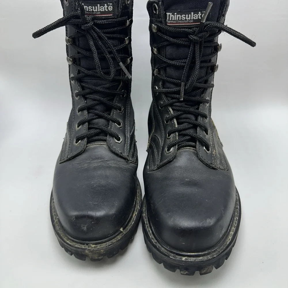 Vtg Sears Fieldmaster 86923 Insulated Combat Boots Hex Shaped Eyelets Men's 9D